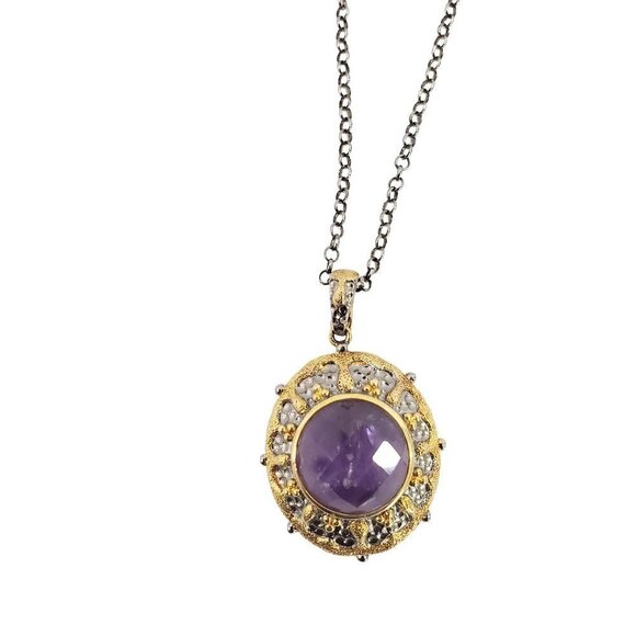 HSN Gold Vermeil .925 Sterling Silver Amethyst Pendant & Necklace - Picture 13 of 16